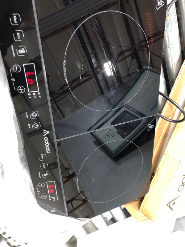 Photo 2 of ***TESTED/ TURNS ON*** Aobosi Double Induction Cooktop Burner with 240 Mins Timer, 1800w 2 Induction Burner with 10 Temperature 9 Power Settings, Portable Dual Induction Cooker Cooktop with Touch Sensor Control & Child Safety Lock 58cm