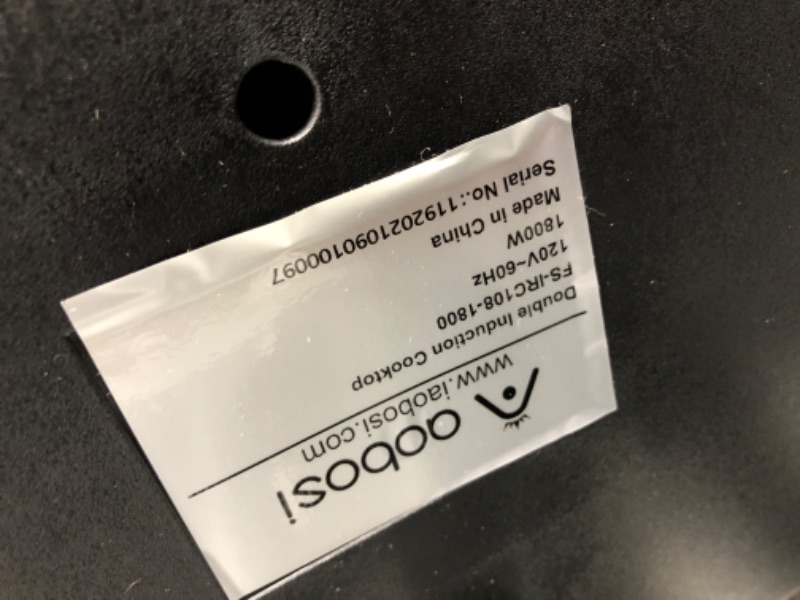 Photo 3 of ***TESTED/ TURNS ON*** Aobosi Double Induction Cooktop Burner with 240 Mins Timer, 1800w 2 Induction Burner with 10 Temperature 9 Power Settings, Portable Dual Induction Cooker Cooktop with Touch Sensor Control & Child Safety Lock 58cm