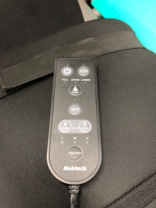 Photo 3 of **TESTED/ TURNS ON**** Nekteck Shiatsu Neck & Back Massager with Heat, Deep Tissue Kneading Massage Chair Pad for Back, Waist, Thighs Pain Relief, Electric Massage Seat Cushion for Home & Office Use