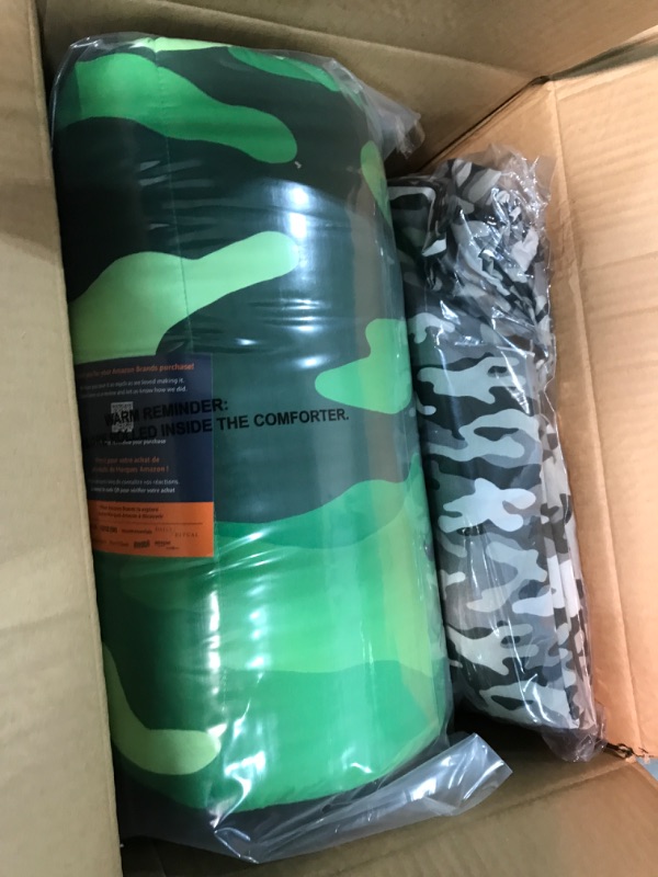 Photo 1 of Amazon Basics Kids Easy-Wash Microfiber Bed-in-a-Bag Bedding Set - Twin, Camo Crew Camo Crew Twin Bedding Set