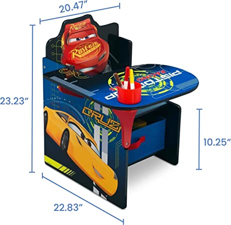 Photo 1 of Delta Children Chair Desk with Storage Bin - Ideal for Arts & Crafts, Snack Time, Homeschooling, Homework & More - Greenguard Gold Certified, Disney/Pixar Cars Multi Color Character