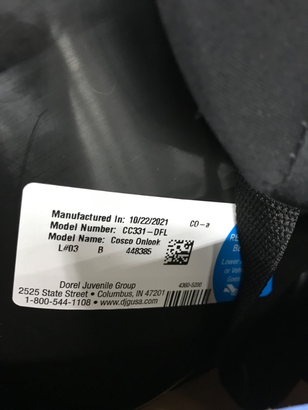 Photo 3 of Cosco Onlook 2-in-1 Convertible Car Seat, Rear-Facing 5-40 pounds and Forward-Facing 22-40 pounds and up to 43 inches, Black Arrows