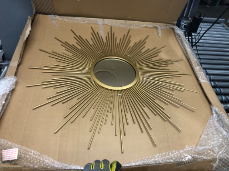 Photo 2 of 30" Gold Spoked Sunburst Wall Accent Mirror