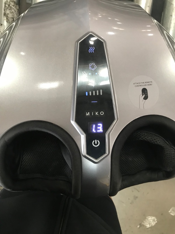 Photo 4 of MIKO Foot Massager Machine - Deep Kneading, Shiatsu, Air Compression, and Heat Therapy - Plantar Fasciitis, Diabetics, Neuropathy, Fits Up to Men Size 13
