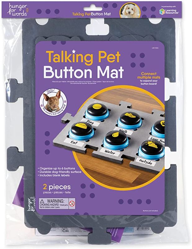 Photo 1 of Hunger For Words Talking Pet Button Mat - 1 Piece Single Mat Holds Up to 6 Buttons, Talking Dog Button Mat, Talking Dog Button Storage, Pet Supplies