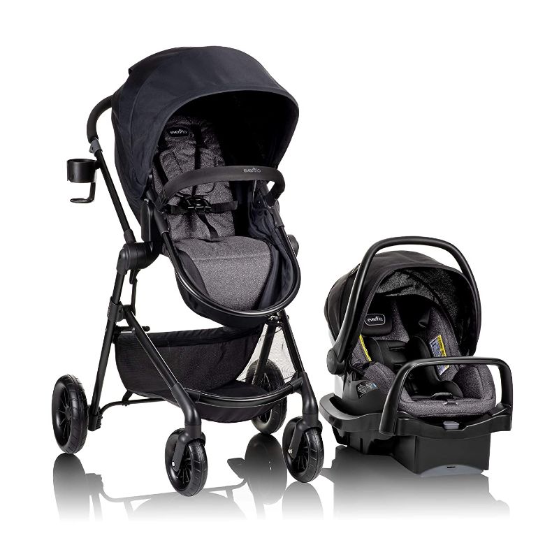 Photo 1 of 4 Piece - Evenflo Pivot Modular Travel System With SafeMax Car Seat
