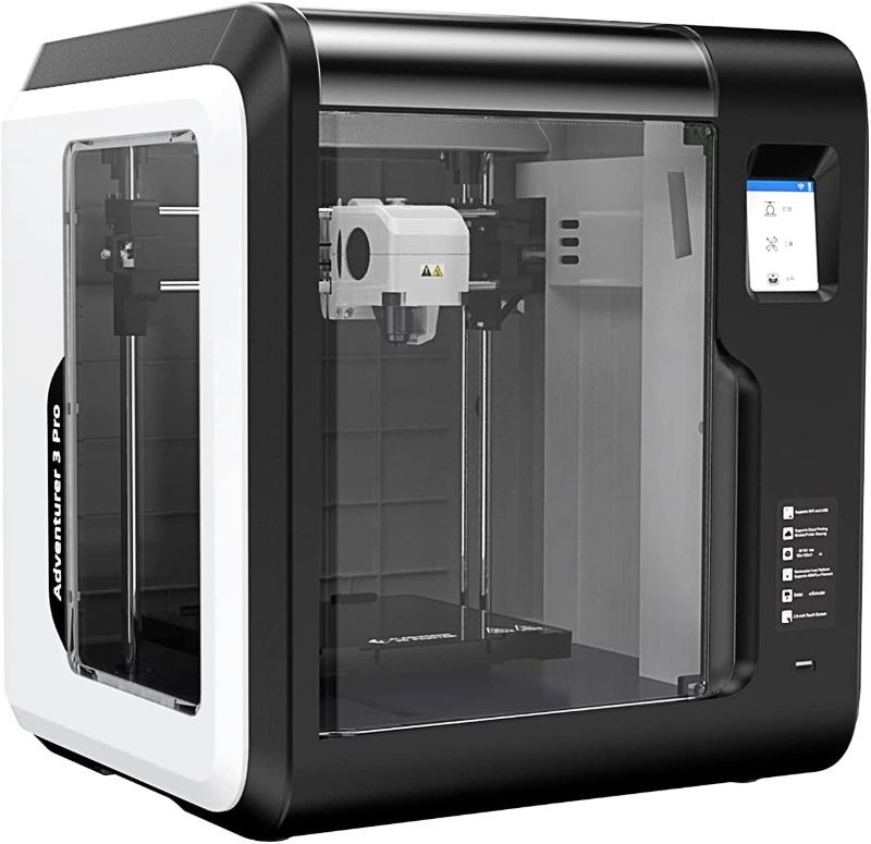 Photo 1 of FLASHFORGE 3D PRINTER ADVENTURER 3 PRO, AUTO LEVELING GLASS HOT BED, BUILT-IN HD CAMERA, 8GB INTERNAL STORAGE, TOUCHSCREEN, FILAMENT DETECTION, WI-FI CLOUD PRINTING, FULLY ASSEMBLED 150X150X150 MM
