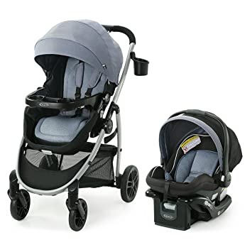 Photo 1 of Graco Modes Pramette Travel System, Includes Baby Stroller with True Pram Mode, Reversible Seat, One Hand Fold, Extra Storage, Child Tray and SnugRide 35 Infant Car