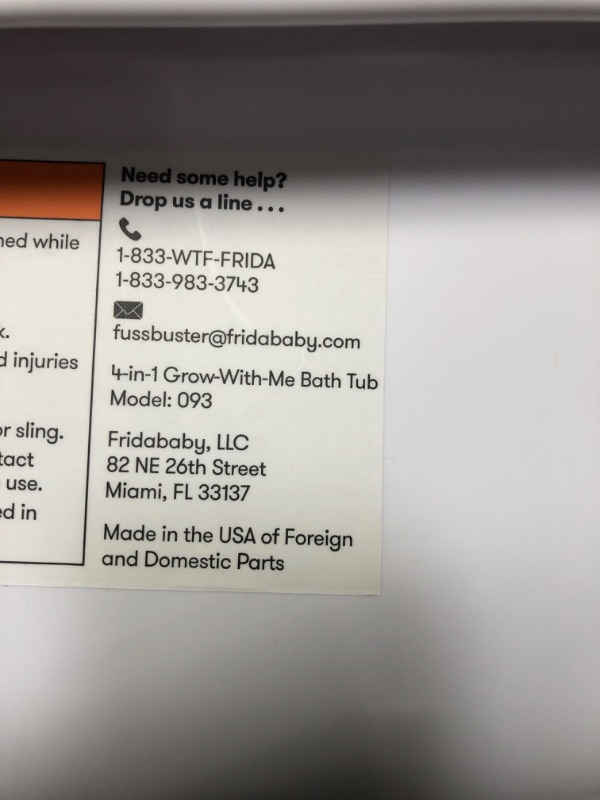 Photo 2 of 4-in-1 Grow-with-Me Bath Tub by Frida Baby Transforms Infant Bathtub to Toddler Bath Seat with Backrest for Assisted Sitting in Tub