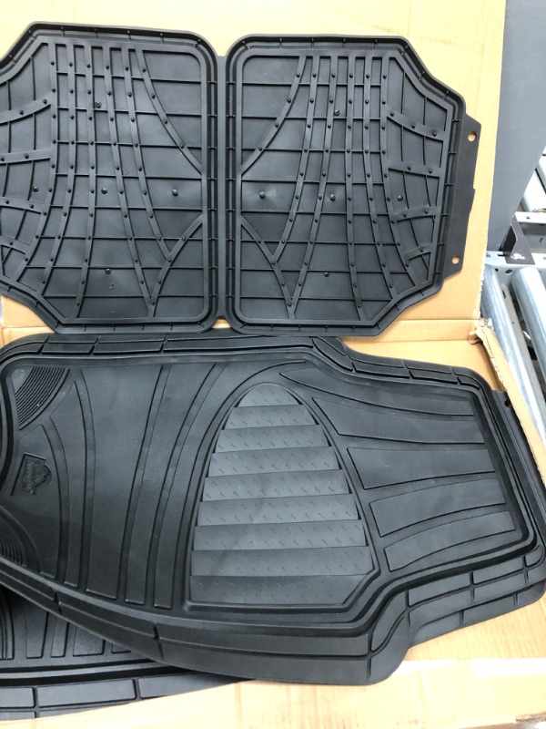 Photo 3 of Armor All 78840ZN 4-Piece Black Rubber All-Season Trim-to-Fit Floor Mats for Cars, Trucks and SUVs Black 4-Piece