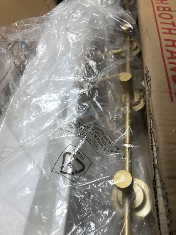 Photo 2 of (PARTS ONLY)Yaohong Bathroom Vanity Light in Gold with Cylinder Clear Glass Shades 6 Lights Wall Sconce Vanity Lighting Gold 6 Light