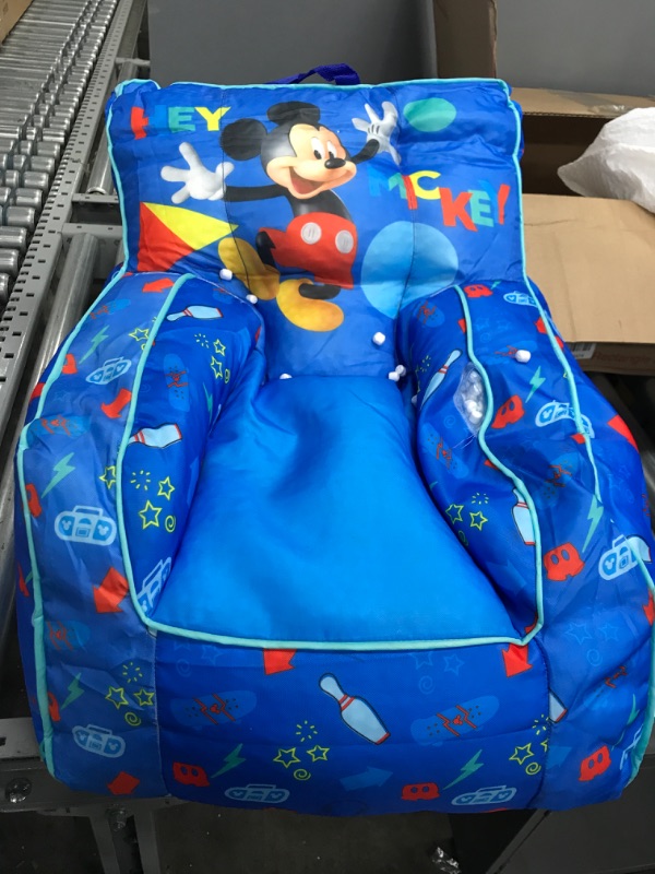 Photo 3 of Disney Mickey Mouse Kids Nylon Bean Bag Chair with Piping & Top Carry Handle