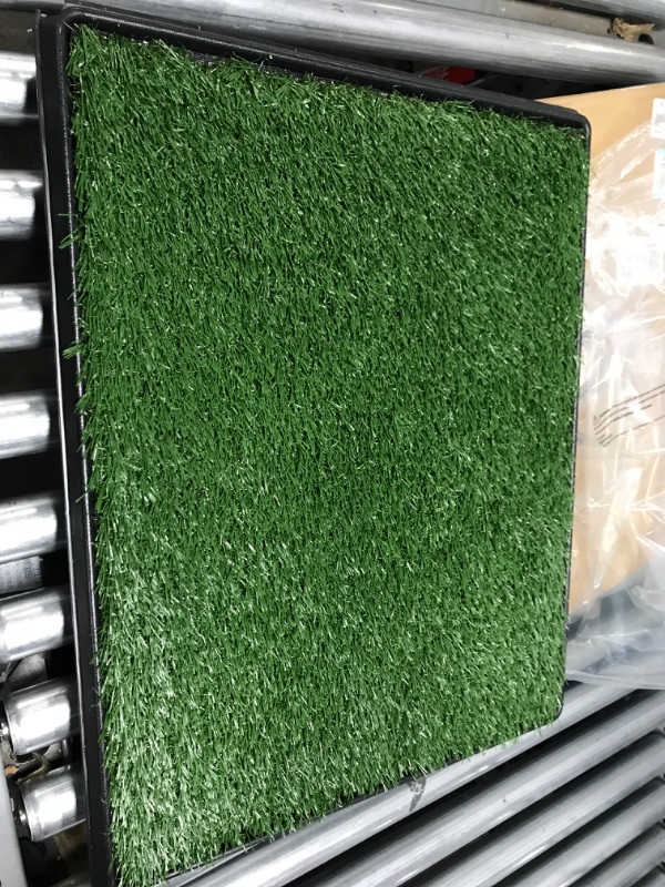 Photo 2 of Artificial Grass Puppy Pee Pad for Dogs and Small Pets - 20x25 Reusable 3-Layer Training Potty Pad with Tray - Dog Housebreaking Supplies by PETMAKER