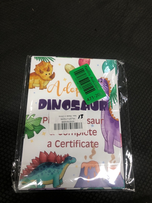 Photo 2 of 1 Adopt Dinosaur Sign & 10 Dinosaur Adoption Certificate Set, Adoption Party, Kids Birthday Party, Classroom Party/024B