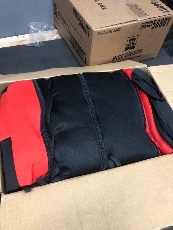 Photo 2 of carXS Forza Red Car Seat Covers Full Set, Two-Tone Front Seat Covers with Matching Back Seat Cover for Cars, PolyCloth Car Seat Protectors with Split Bench Design, Automotive Interior Covers