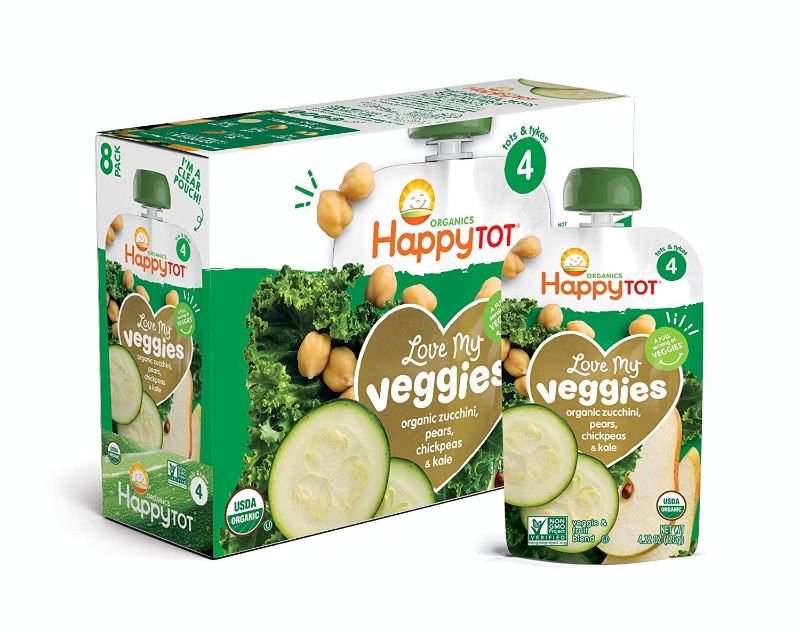 Photo 1 of BEST BUY DATE OF 07/23/2023
Happy Tot Organics Love My Veggies Stage 4, Zucchini, Pear, Chickpeas & Kale, 4.2 Ounce Pouch (Pack of 16) packaging may vary
