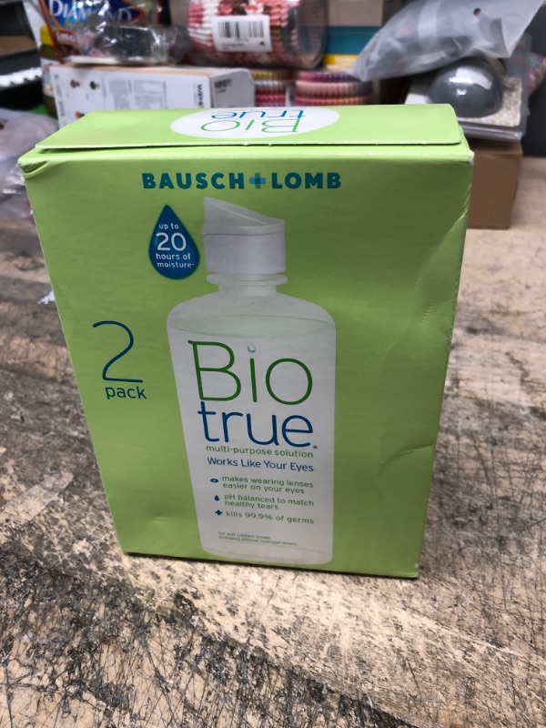 Photo 1 of *EXP: 3/1/2022* Contact Lens Solution by Biotrue, Multi-Purpose Solution for Soft Contact Lenses, Lens Case Included, 10 Fl Oz (Pack of 2)
