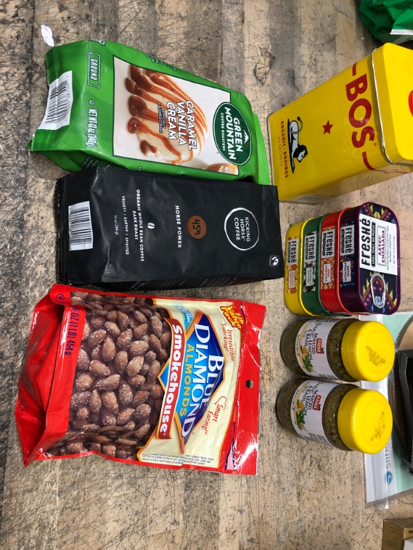 Photo 1 of 10 PIECE PANTRY BUNDLE

RHC COFFEE: 3/11/2023
GM COFFEE: 2/17/2023
ALMONDS: 4/2/2023
BOS: 5/25/2025
TUNA MEALS: 8/2024; 3/2025
BADIA: 3/2024