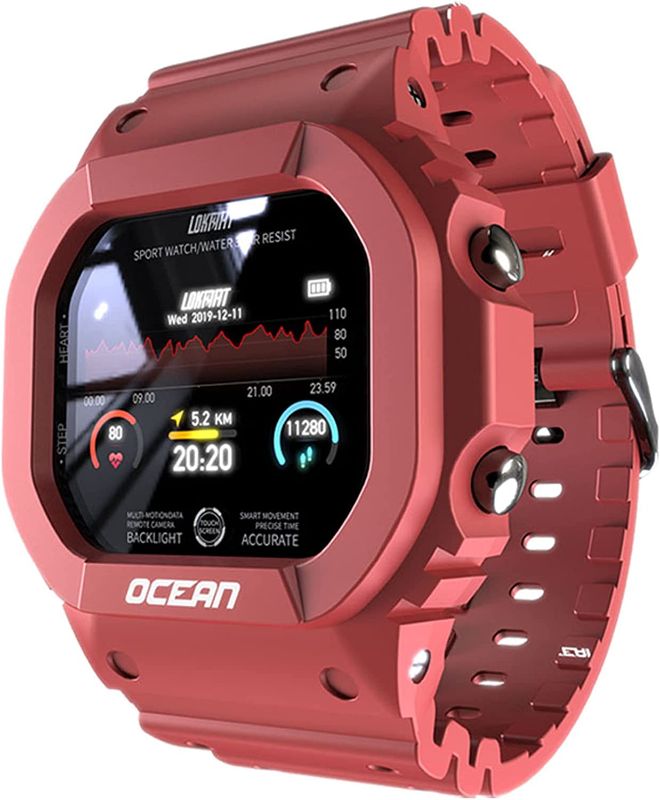 Photo 1 of **SEE NOTES**
LOKMAT Ocean Smart Watch, Fitness Tracker, Heart Rate Monitor IP68 Waterproof Sport Smartwatches for Women Men Compatible with iPhone Android (Wine Red)
