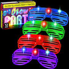 Photo 1 of **PARTY FAVORS**
up too 60 LED light up glasses multiple colors, red , blue, white, green, purple, pink. and a bag full of LED finger lights multiple colors