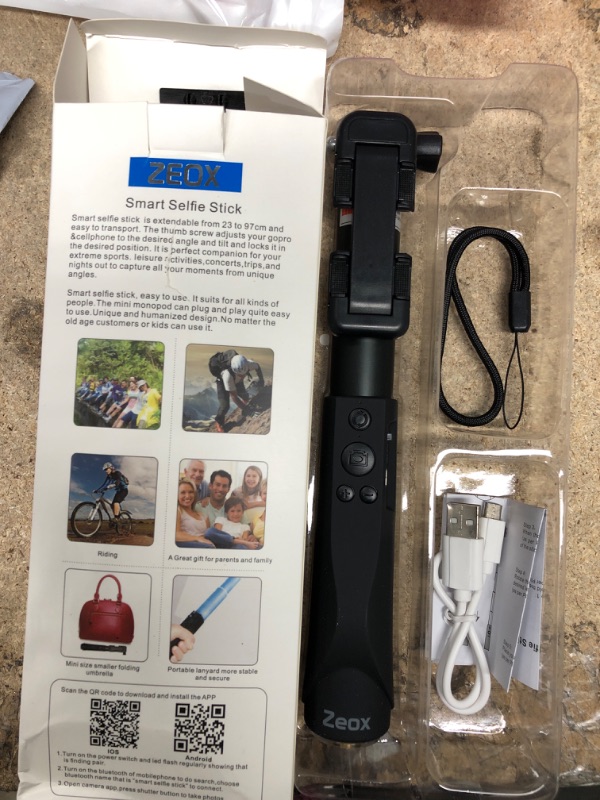 Photo 2 of **USED**  PARTS ONLY** Professional Selfie Stick Convertible to Tripod for Apple iPad, Tablets, iPhone, Samsumng Galaxy Phones with Application for Remote Acces to Shutter- Random Color