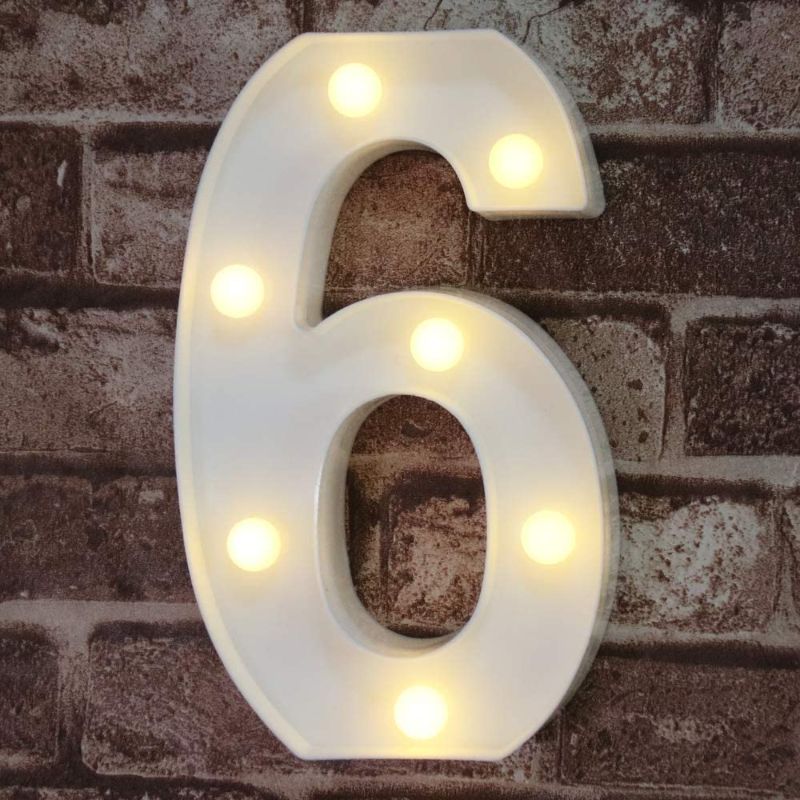 Photo 2 of (3) 8"  LED Marquee Letter Lights Sign, Light Up Alphabet Letter for Home Party Wedding Decoration #6 #2 #9