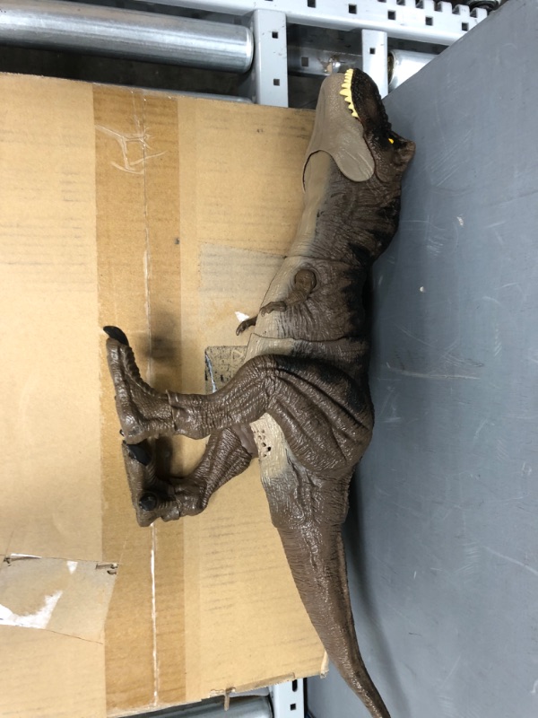 Photo 2 of ?Jurassic World Dominion Dinosaur T Rex Toy, Thrash ‘N Devour Tyrannosaurus Rex Action Figure with Sound and Motion???? Frustration Free Packaging