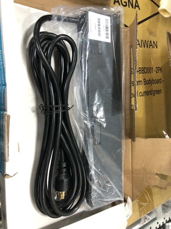 Photo 2 of Tripp Lite Basic PDU, 14 Outlets (12 C13, 2 C19), 208/240V, NEMA L6-20P Input,Black & Heavy-Duty Power Extension Cord 15A, 14AWG (IEC-320-C14 to IEC-320-C13) 10-ft.(P005-010),Black Basic (L6-20P Only) PDU + Extension Cord, 10-ft