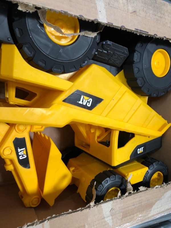 Photo 2 of Cat Construction Tough Rigs 15 Dump Truck & Excavator Toys 2 Pack, Yellow 15" DUMP TRUCK & EXCAVATOR 2 PACK