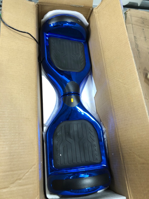 Photo 2 of **PARTS ONLY**TPS Power Sports Electric Hoverboard Self Balancing Scooter with 6.5" Wheels Built-in Bluetooth Speaker Bright LED Lights UL2272 Certified Chrome Blue