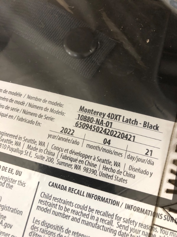 Photo 3 of Diono Monterey 4DXT Latch, 2-in-1 High Back Booster Car Seat with Expandable Height, Width, Advanced Side Impact Protection, 8 Years 1 Booster, Black NEW! Black