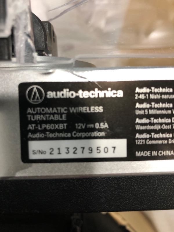 Photo 3 of Audio-Technica AT-LP60XBT-SV Fully Automatic Bluetooth Belt-Drive Stereo Turntable, Silver, Hi-Fi, 2 Speed, Dust Cover, Anti-Resonance, Die-cast Aluminum Platter Silver Wireless Turntable