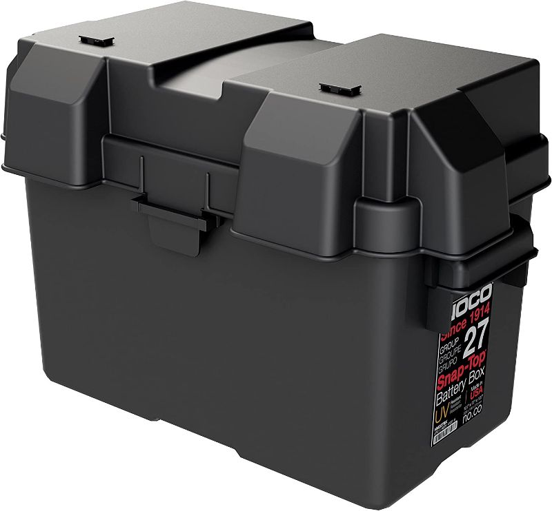 Photo 1 of NOCO Snap-Top HM327BKS Battery Box, Group 27 12V Outdoor Waterproof Battery Box for Marine, Automotive, RV, Boat, Camper and Travel Trailer Batteries
