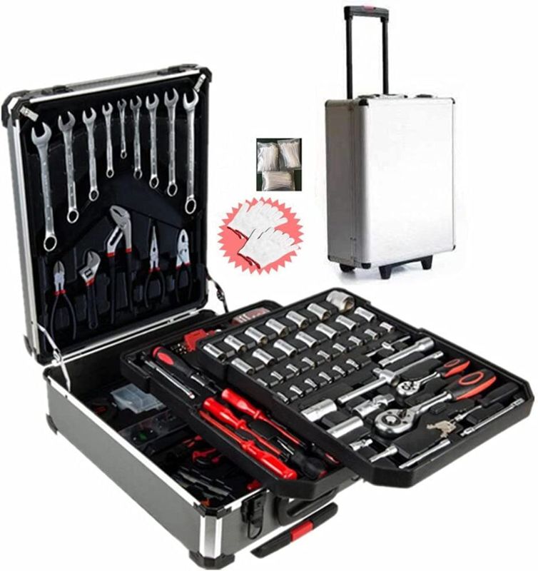 Photo 1 of ** USED** FLZOSPER 799-Piece Sturdy Tool Set with Rolling Wheels Aluminum Trolley Case, General 
