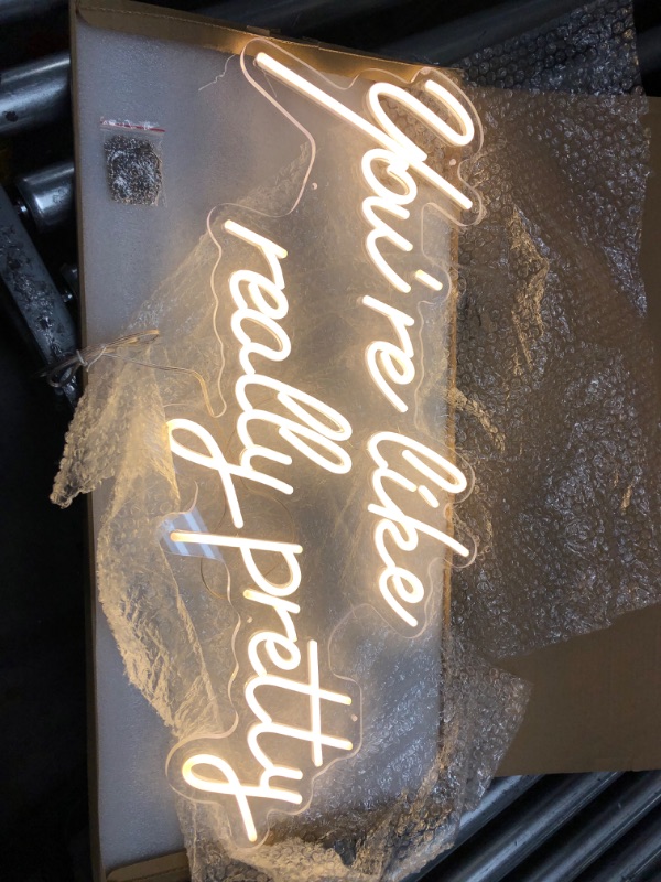 Photo 1 of 28 inch Large LED Neon Sign for Wall Decor,You are Like Really Pretty Reusable Neon Light Signs for Party with Different Brightness Levels?Color:Warm White?