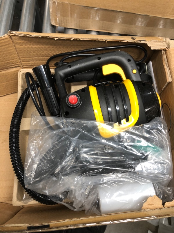 Photo 2 of *** FORPARTS ONLY, PLUG IS BROKEN*** McCulloch MC1230 Handheld Steam Cleaner with Extension Hose, 11-Piece Accessory Set, Chemical-Free Cleaning, Black