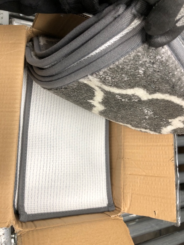 Photo 1 of 13 Pack Soft Shag Stair Treads Carpet 28 X 8 in,Non Slip Rubber Back Stair Runner for Wooden Steps ,Grey Plush Stair Cover Rug 13 PACK Grey