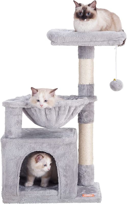 Photo 1 of 
Heybly Cat Tree Cat Tower Condo with Sisal-Covered Scratching Posts and Basket for Kitten Canary yellow