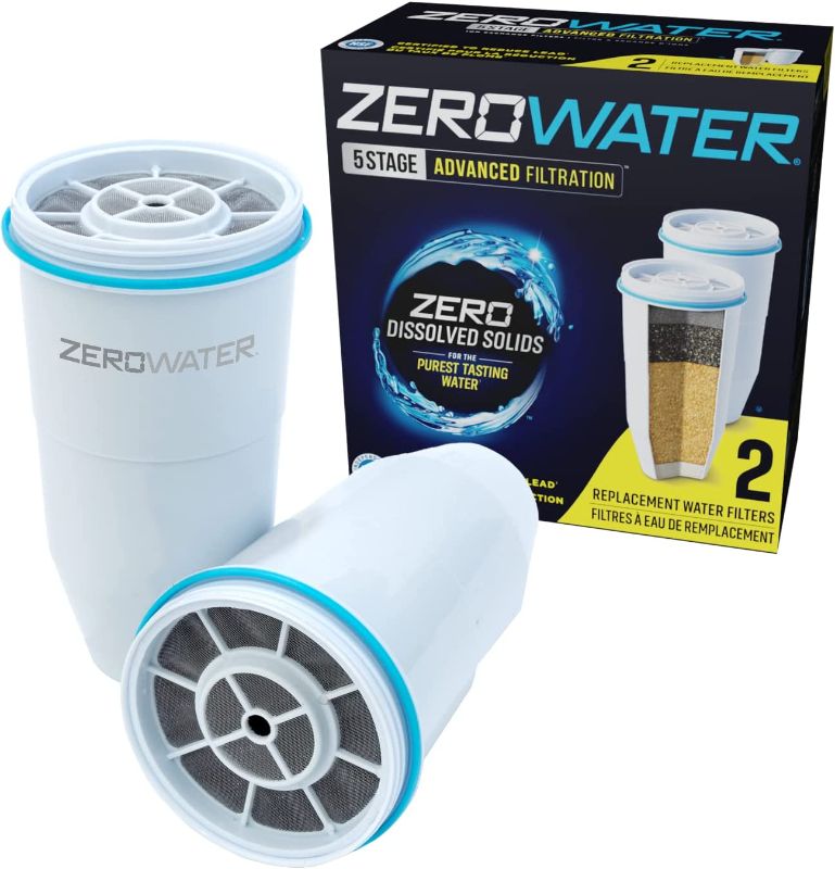 Photo 1 of 
ZeroWater Official 5-Stage Water Filter for Replacement, NSF Certified to Reduce Lead, Other Heavy Metals and PFOA/PFOS, 2-Pack