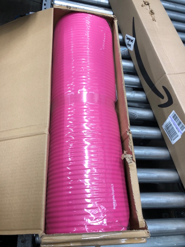 Photo 2 of Amazon Basics 1/2-Inch Extra Thick Exercise Yoga Mat Pink Yoga Mat