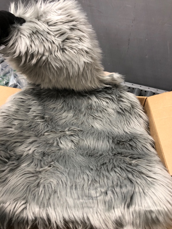 Photo 1 of 1Pc Faux Sheepskin Wool Fur Car Seat Cover for Cars SUV Trucks Universal Fit, Soft Plush Synthetic Wool Buck Fur Car Seat Cushions by FLMaples(White Gray)
