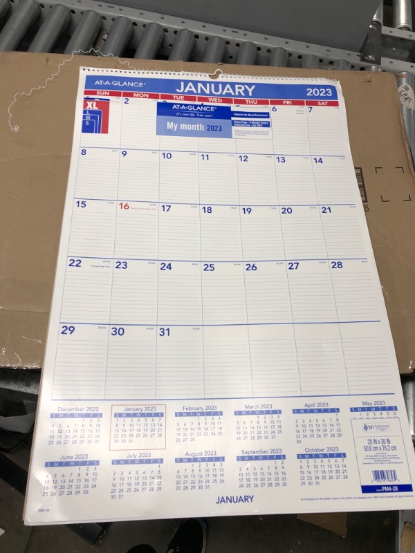 Photo 2 of *Damaged-See Photos* AT-A-GLANCE 2023 Wall Calendar, 20" x 30", Extra Large, Spiral Bound, Monthly (PM428) Extra Large 2023 New Edition Calendar