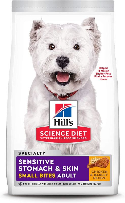 Photo 1 of ( BEST BY 05-2024 )Hill's Science Diet Adult Sensitive Stomach and Skin, Small Bites Dry Dog Food, Chicken & Barley Recipe, 30 lb. Bag
