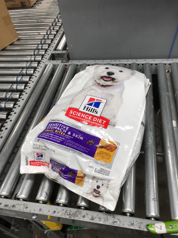Photo 1 of ( BEST BY 05-2024 )Hill's Science Diet Adult Sensitive Stomach and Skin, Small Bites Dry Dog Food, Chicken & Barley Recipe, 30 lb. Bag
