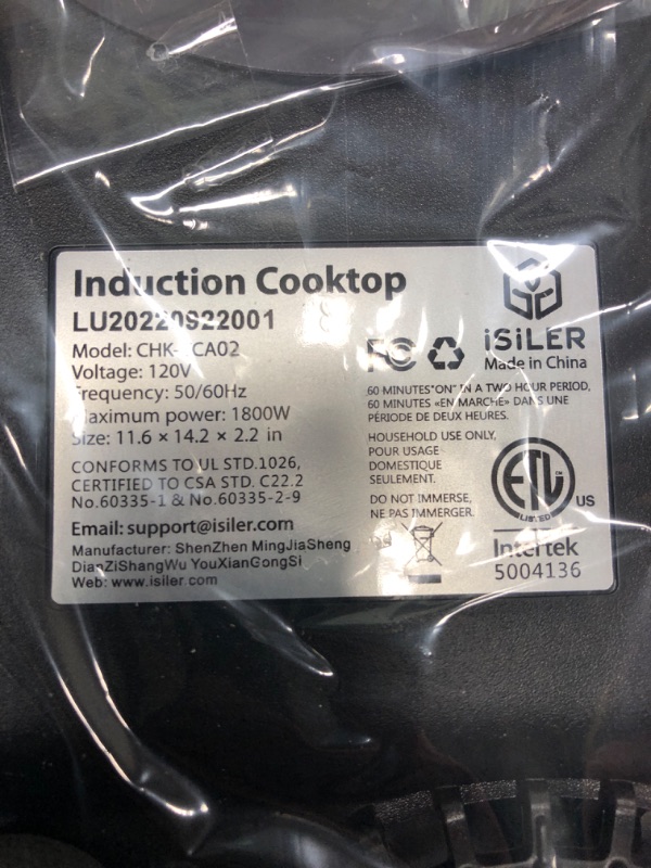 Photo 2 of *Tested* Portable Induction Cooktop, iSiLER 1800W Sensor Touch Electric Induction Cooker Cooktop with Kids Safety Lock, 18 Power 17 Temperature Setting Countertop Burner with Timer