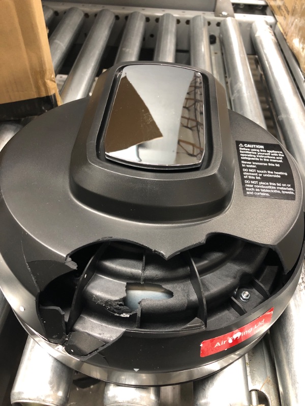 Photo 7 of *Major Damage to Air Frying Lid -See Last Photo* Emeril Everyday 8 QT with Accessories Pressure Air Fryer, 5 Pc Pack, Silver 8 Qt with 5 Pc Accessory Pack