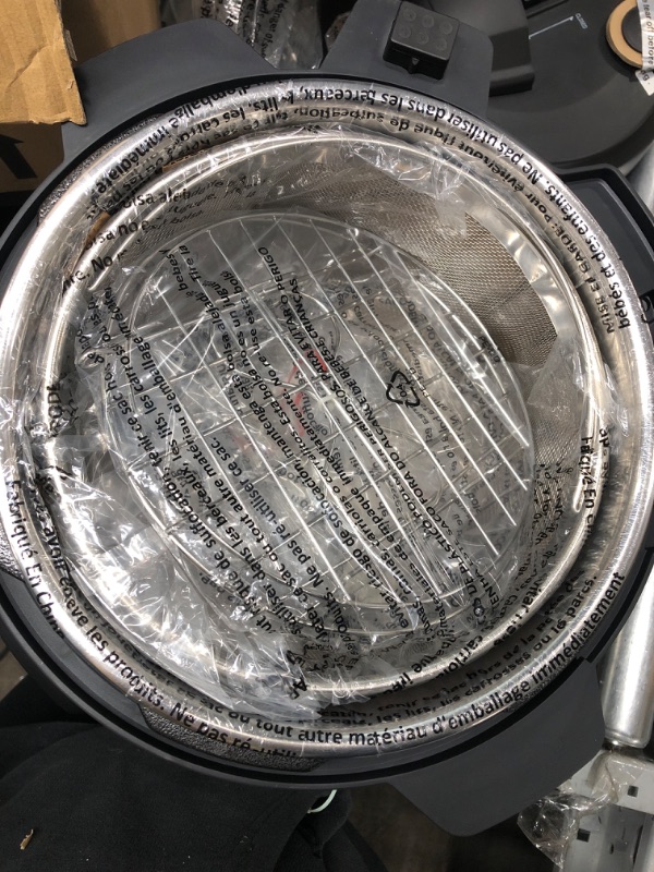 Photo 2 of *Major Damage to Air Frying Lid -See Last Photo* Emeril Everyday 8 QT with Accessories Pressure Air Fryer, 5 Pc Pack, Silver 8 Qt with 5 Pc Accessory Pack