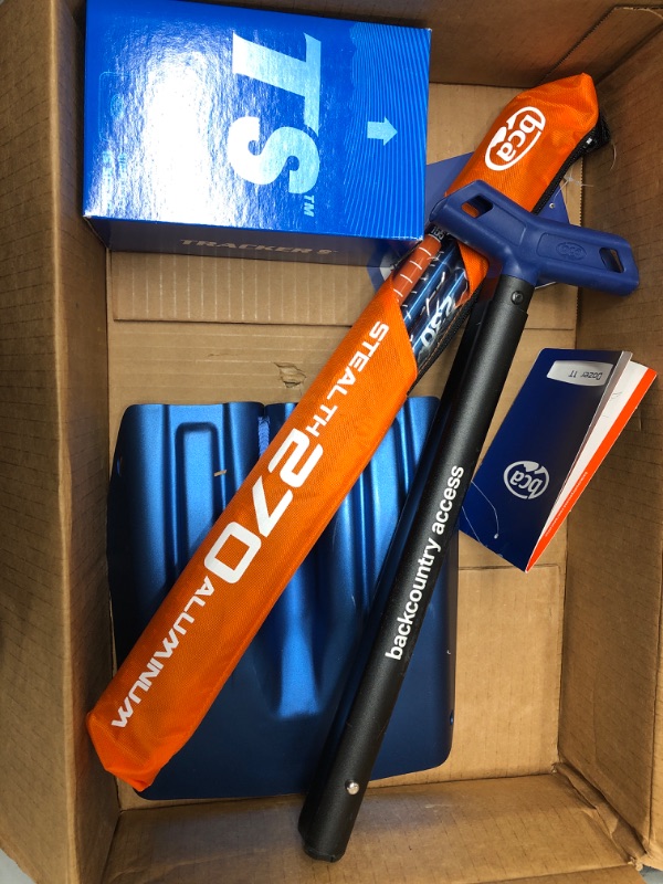 Photo 1 of BCA Backcountry Access T4 Turbo Avalanche Beacon Kit Rescue Package - Includes The Tracker 4 Transceiver, 300 Centimeter Avalanche Probe, and Shovel with Saw.