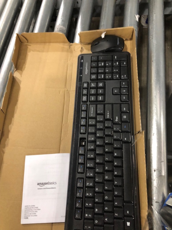 Photo 4 of Amazon Basics Wireless Computer Keyboard and Mouse Combo - Quiet and Compact - US Layout (QWERTY)