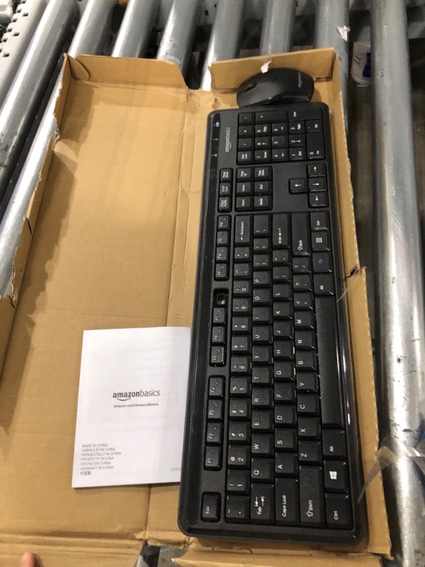 Photo 5 of Amazon Basics Wireless Computer Keyboard and Mouse Combo - Quiet and Compact - US Layout (QWERTY)